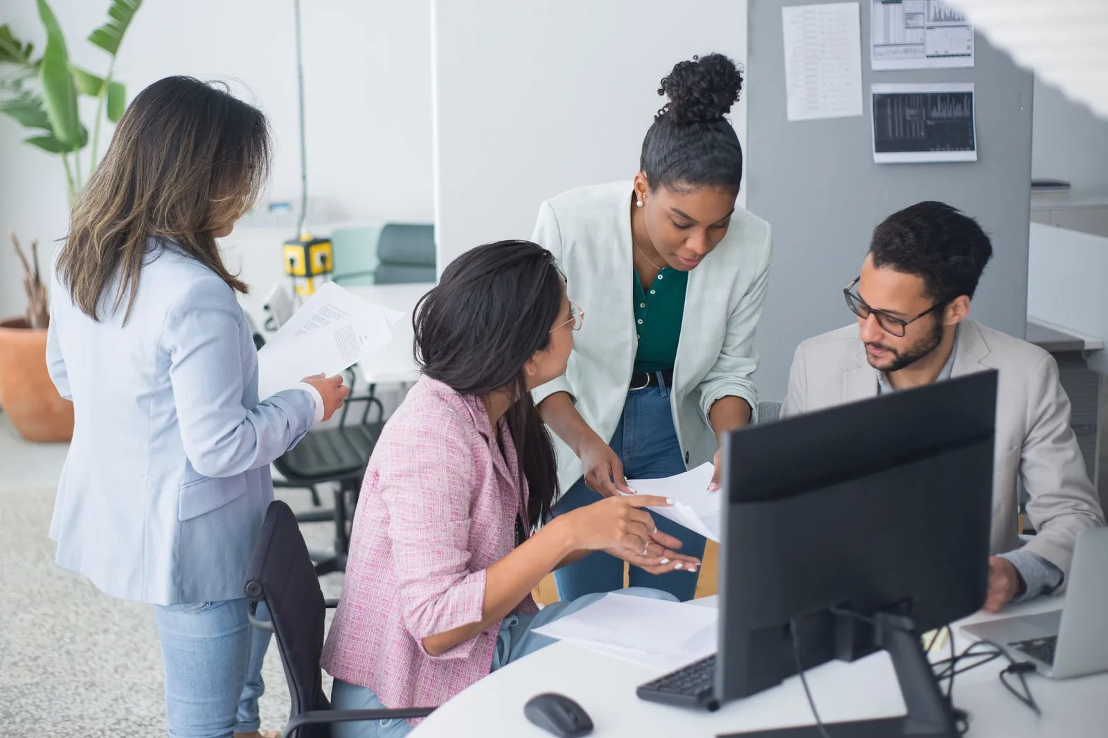 Members of the Prime Staffing team together in the West Loop office